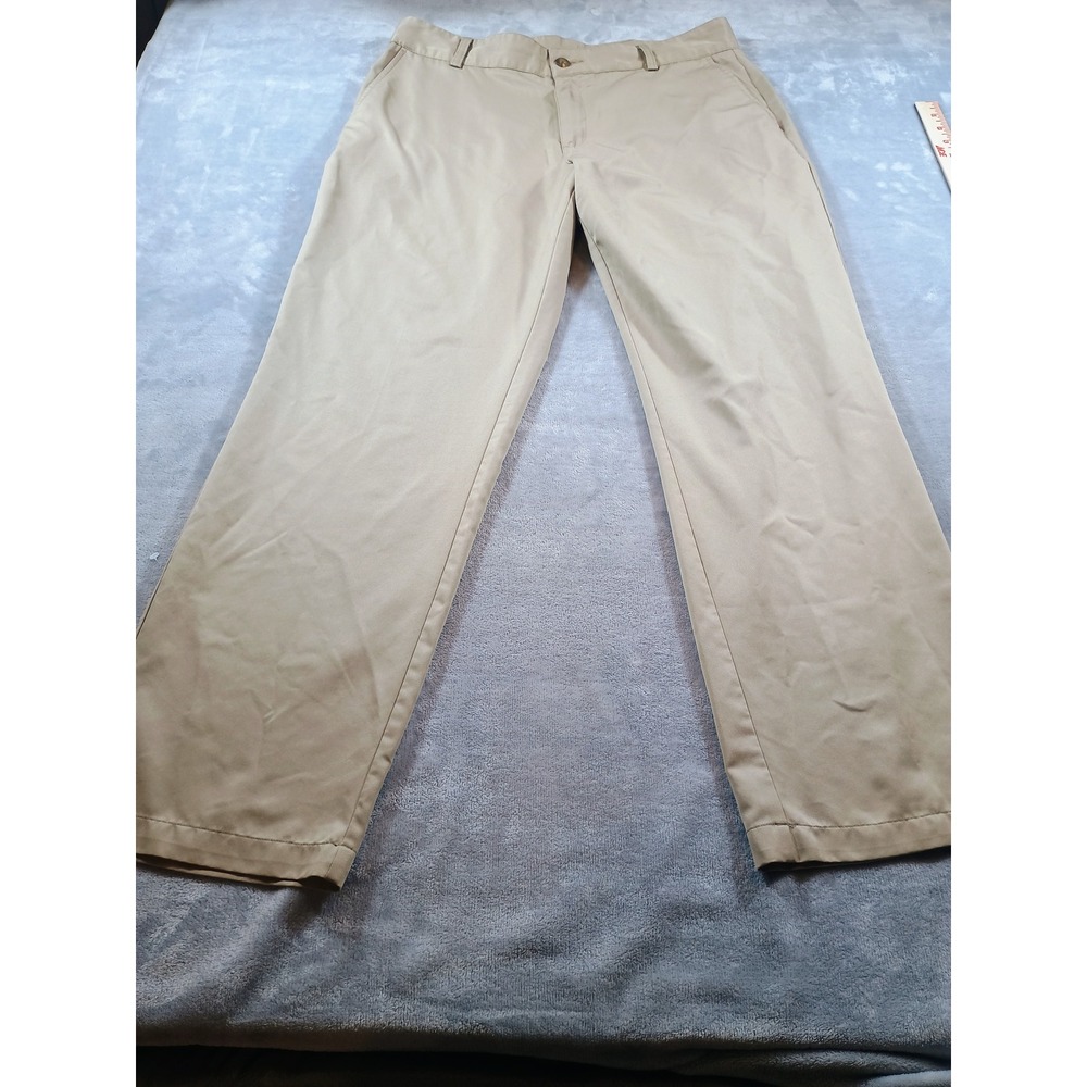 Adidas Mens Climalite Golf Pants Tan 34x32 Moisture Wicking Trousers‎